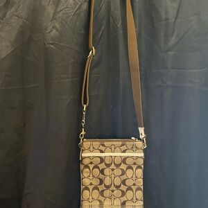 Coach Brown and Cream Mini Bag